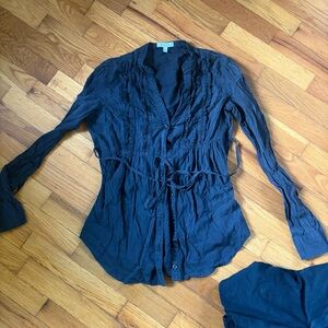 dELiA*s Charcoal Button-Down Shirt